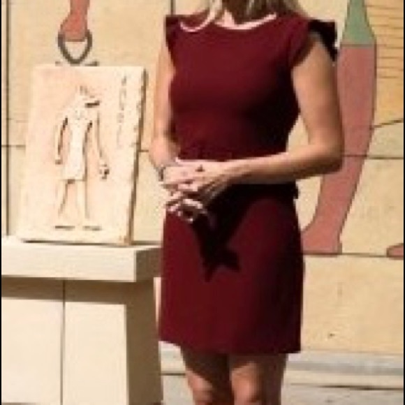 Sandro Burgundy Ruffle Dress - Picture 4 of 4